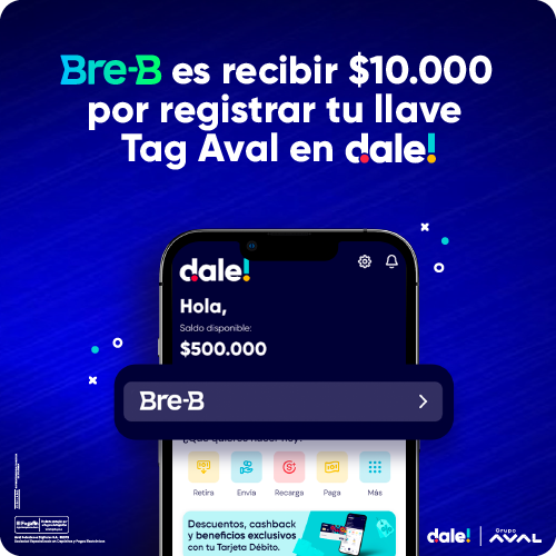 Bre-B es registrar tu llave Tag Aval con dale!